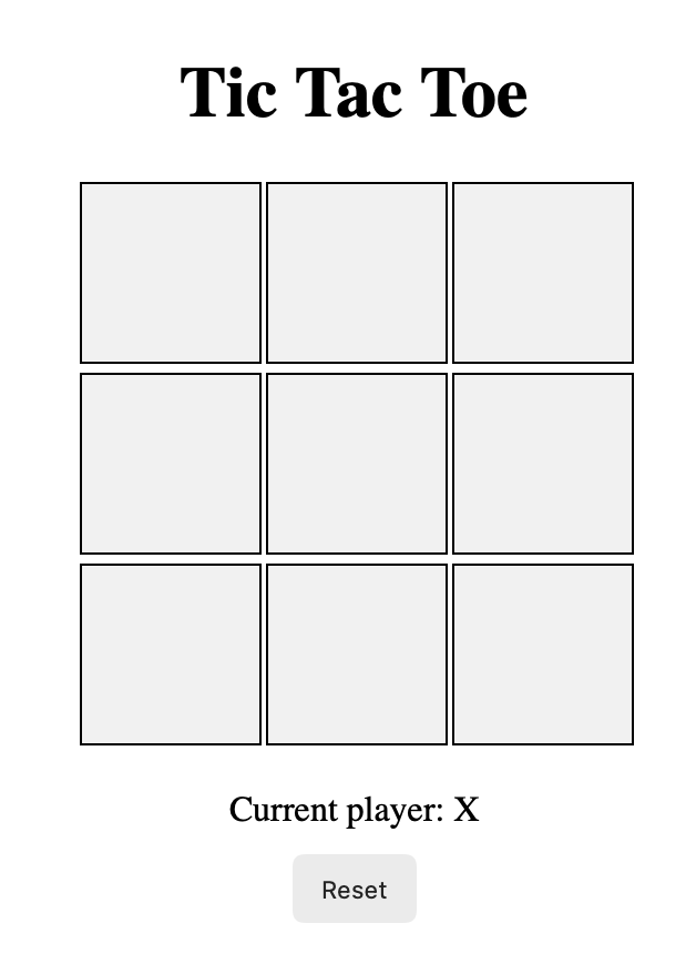 Empty Tic Tac Toe board before a game starts