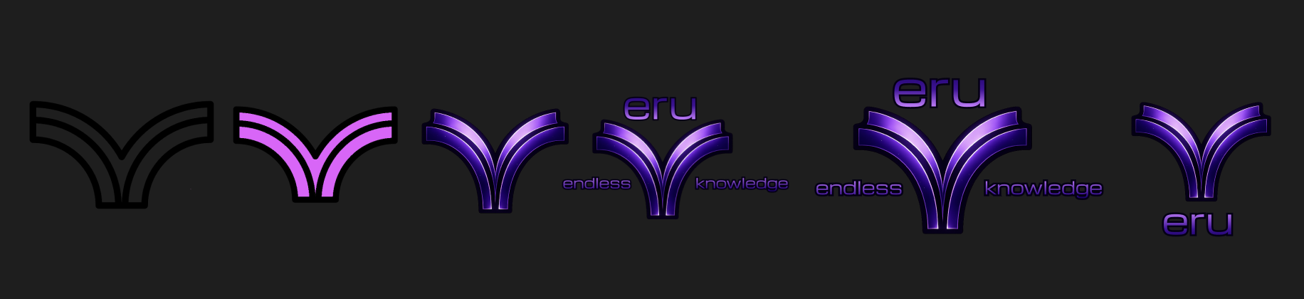Logo progression for the eru frontend identity